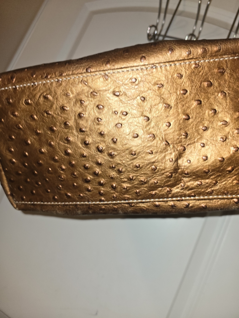 Dooney & Bourke Metallic Bronze Ostrich-Embossed Shoulder Bag - Picture 3 of 7